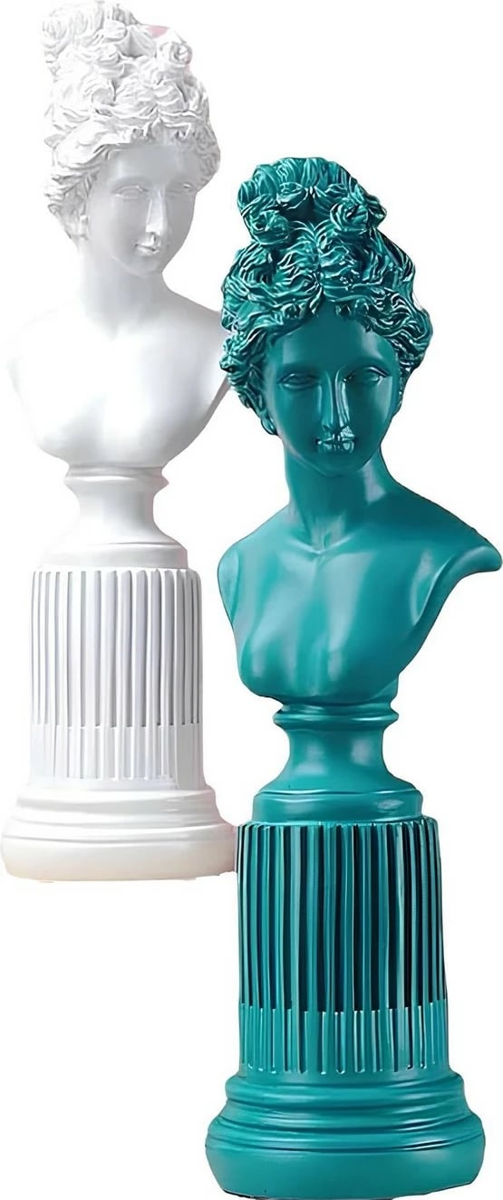 Set dekorativ prej 2 copash, Evila Originals, CY0442, ngjyrë turquoise dhe e bardhë Set dekorativ prej 2 copash, Evila Originals, CY0442, ngjyrë turquoise dhe e bardhë