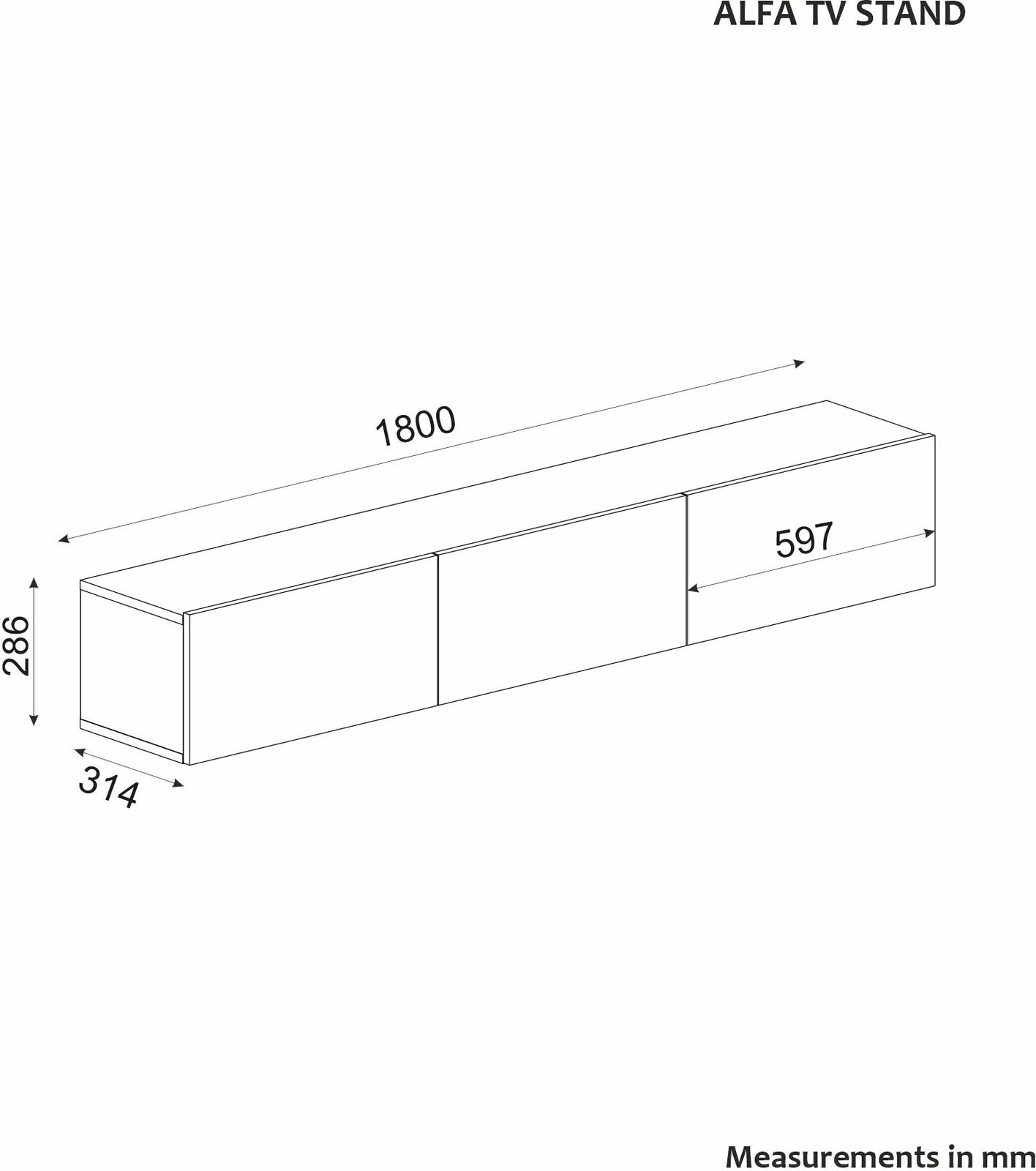 Komodë TV Skye Decor, ngjyrë travertin, Alfa
