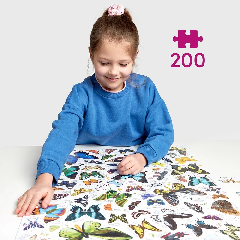 Puzzle CzuCzu Puzzlove Butterflies 200 pjesë, shumëngjyrëshe