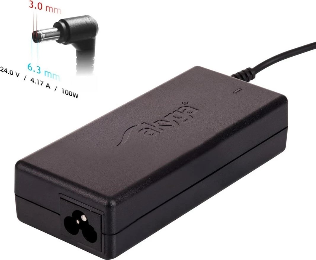 Adapter për laptop Akyga AK-ND-73, 24V/4.17A, 100W, 6.3x3.0 mm