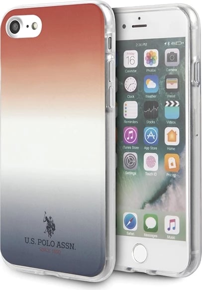 Mbështjellës U.S. Polo Assn. USHCI8TRDGRB për iPhone 7/8/SE 2020/SE 2022/6/6S, Pattern Gradient, kuqe-kaltër