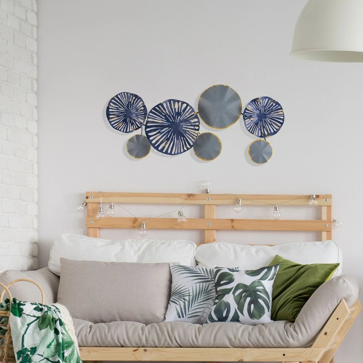 Aksesor dekorativ metalik për mur, Wallity Astrid, shumëngjyrësh, 79x8x35cm