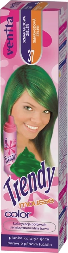 Shkumë ngjyrosëse për flokë Venita Trendy Color Mousse 37 për femra smerald e gjelbër 75ml