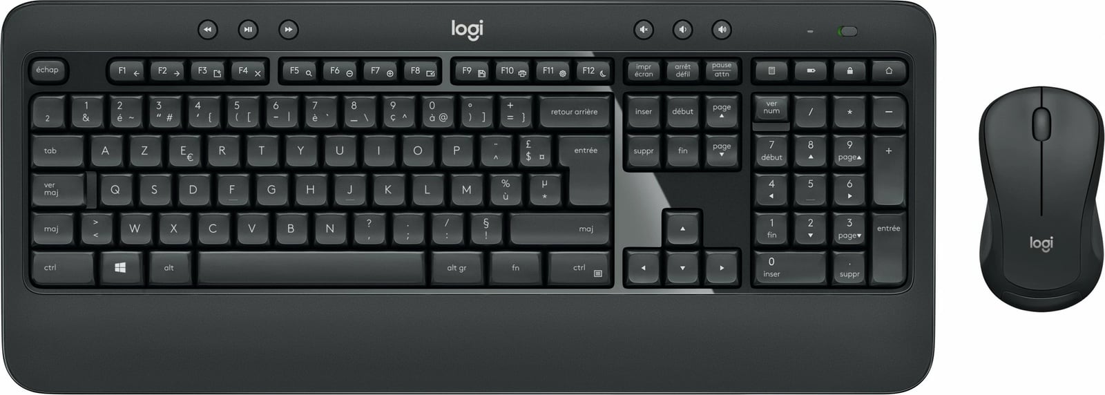 Set tastierë AZERTY Logitech MK540 wireless me maus, e zezë-bardhë