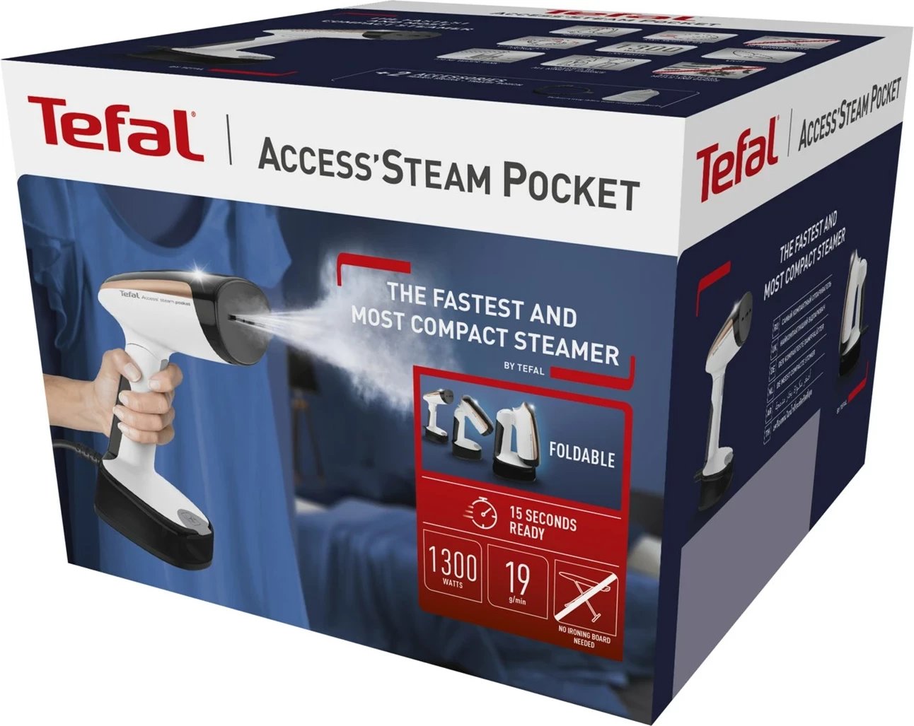Hekur dore Tefal DT3030, 1300 W, Bardhë, Rozë ari, Zi