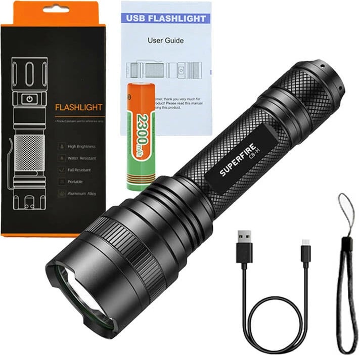 Elektrik dore Superfire C8-H, LED, 1200lm, i zi