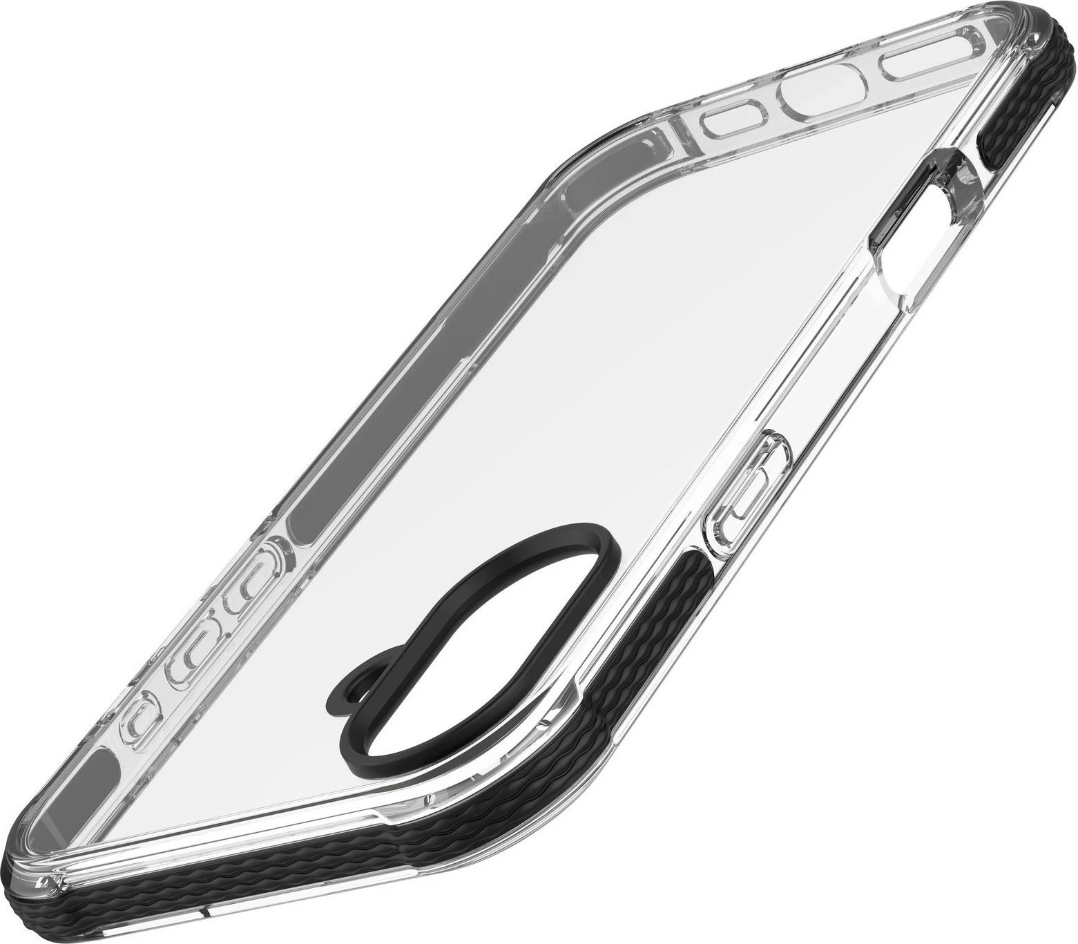 Mbështjellës Cellular Line Strong Guard për iPhone 16 Plus, transparent, i zi