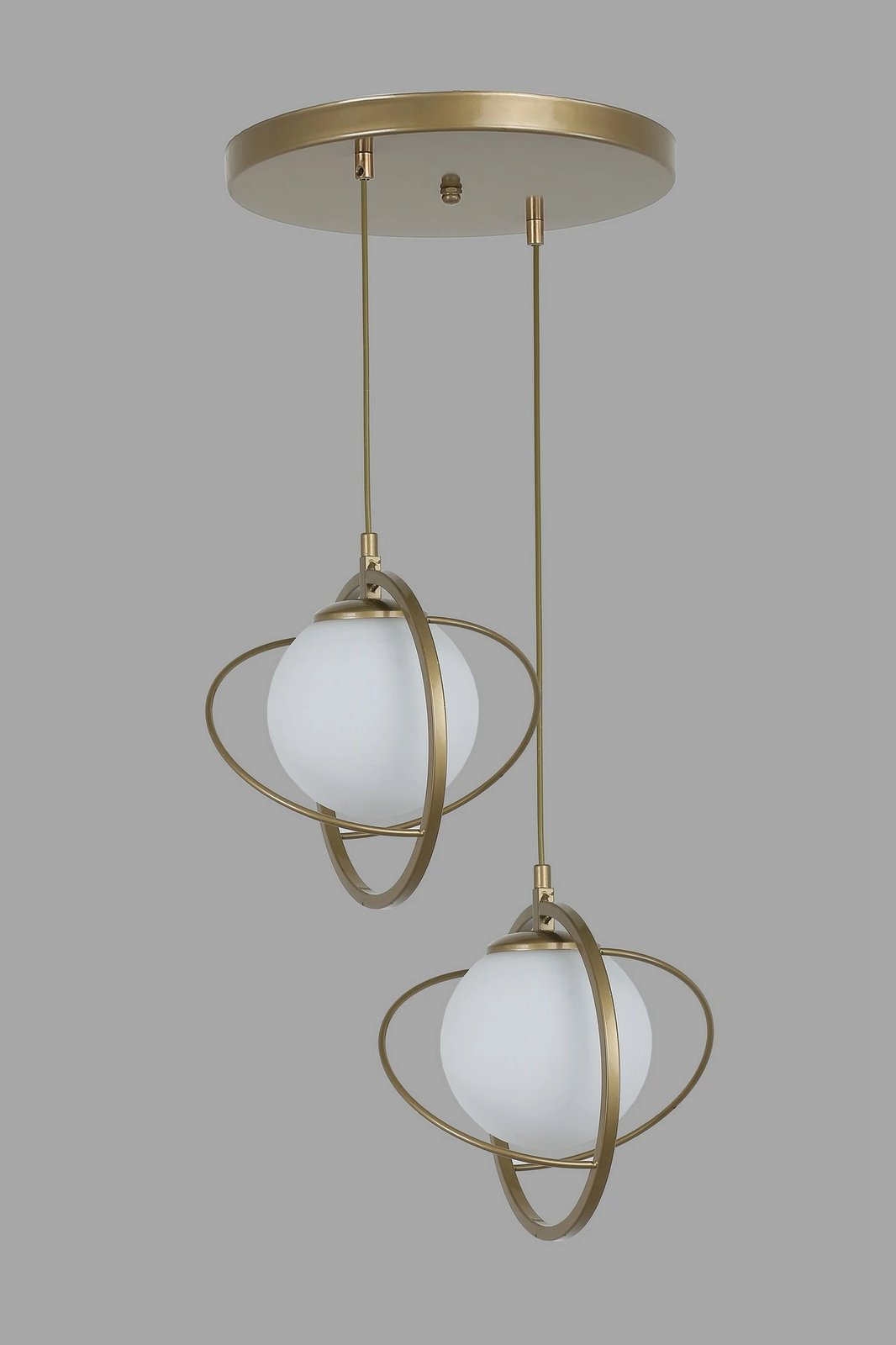 Llambë tavani Opviq, 8772-2, metal, ngjyrë antike dhe e bardhë, diametër 30cm, lartësi 70cm