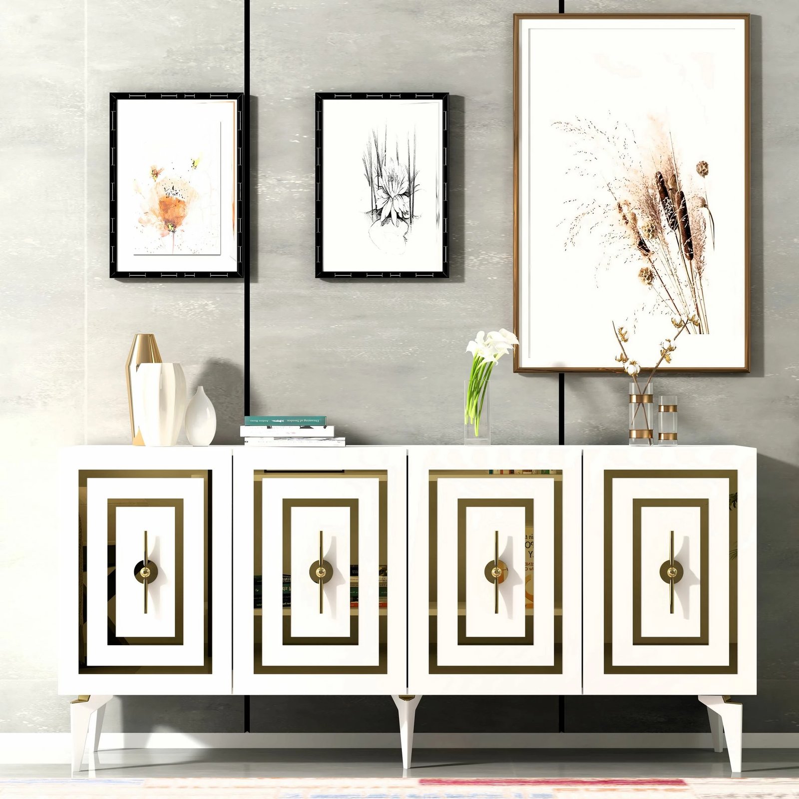 Konsol Skye Decor, ngjyrë e bardhë, Viola