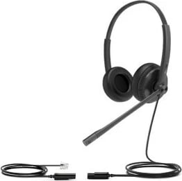 Kufje Yealink YHS34 Lite Dual, me kabllo, për zyrë/qendër thirrjesh, 20 - 20000 Hz, e zezë