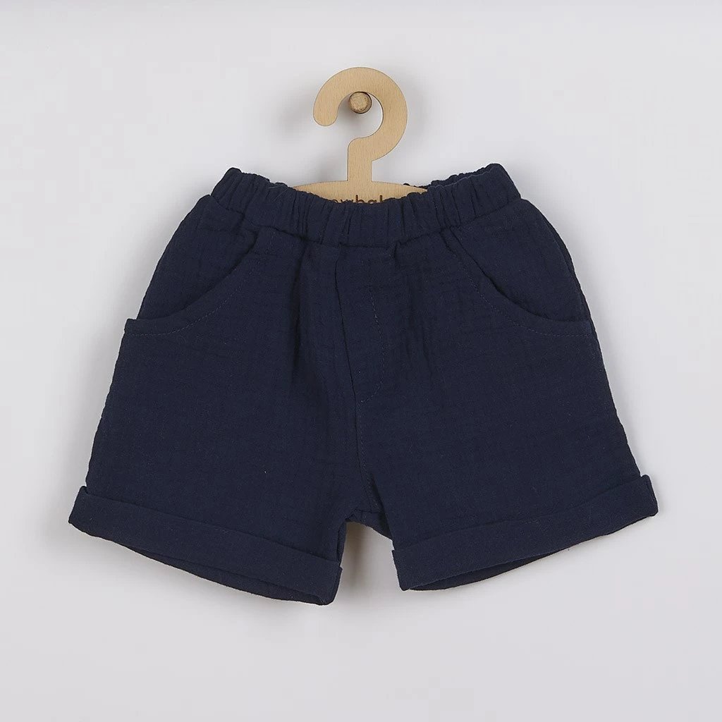 set muslini bebe, New Baby Summer Nature, 2 pjesë, 100% pambuk, madhësi 56 (0–3m), blu e errët