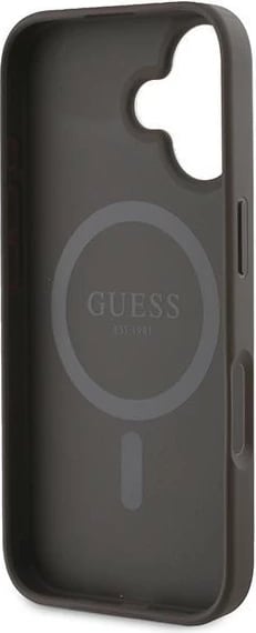 Mbështjellës Guess 4G Ring Classic Logo MagSafe për iPhone 16 Plus, Kafe Mbështjellës Guess 4G Ring Classic Logo MagSafe për iPhone 16 Plus, Kafe