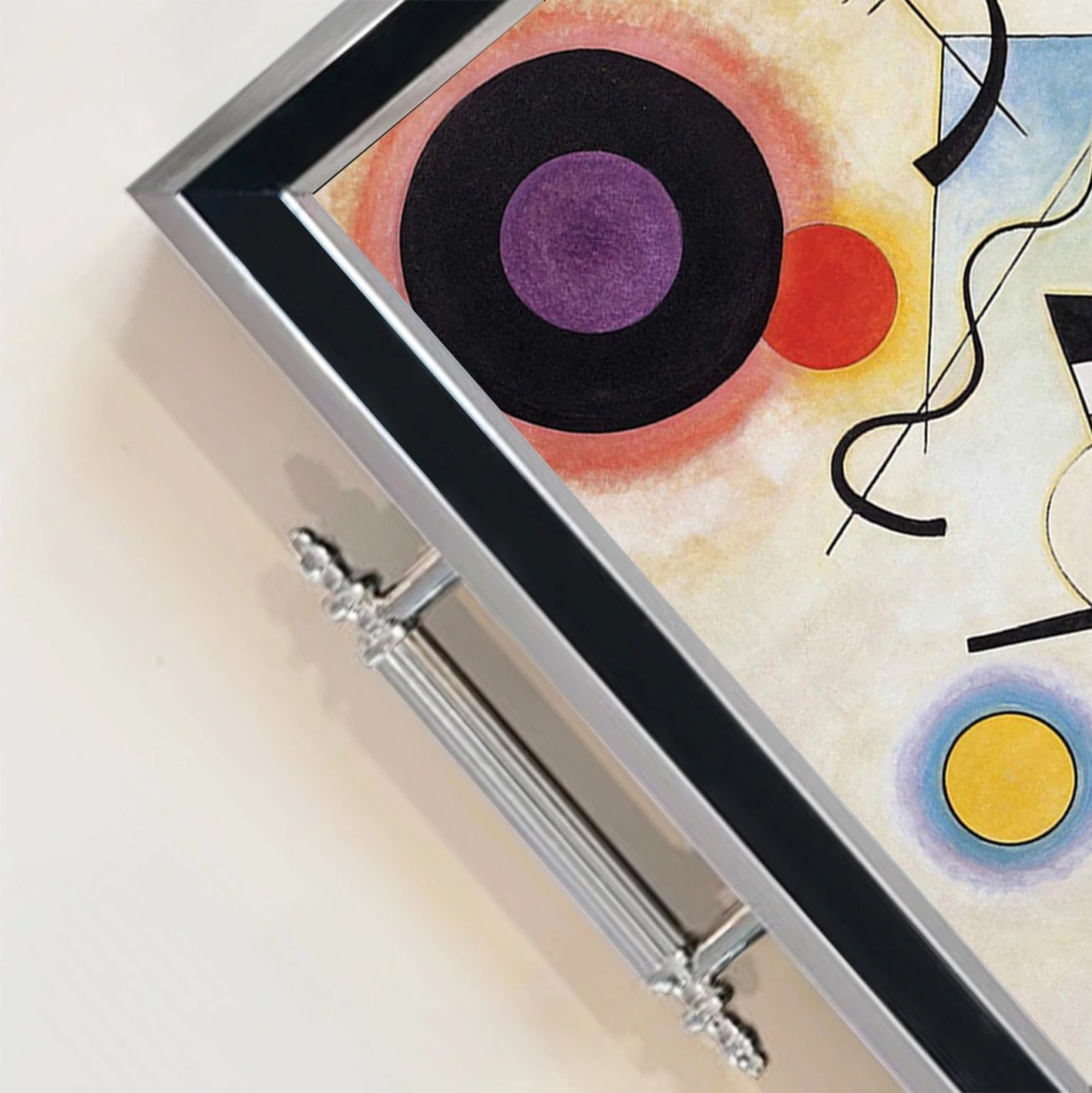 Tabaka prej qelqi, dizajn Aberto, TPG9939, shumëngjyrëshe, 50x29x3.5cm