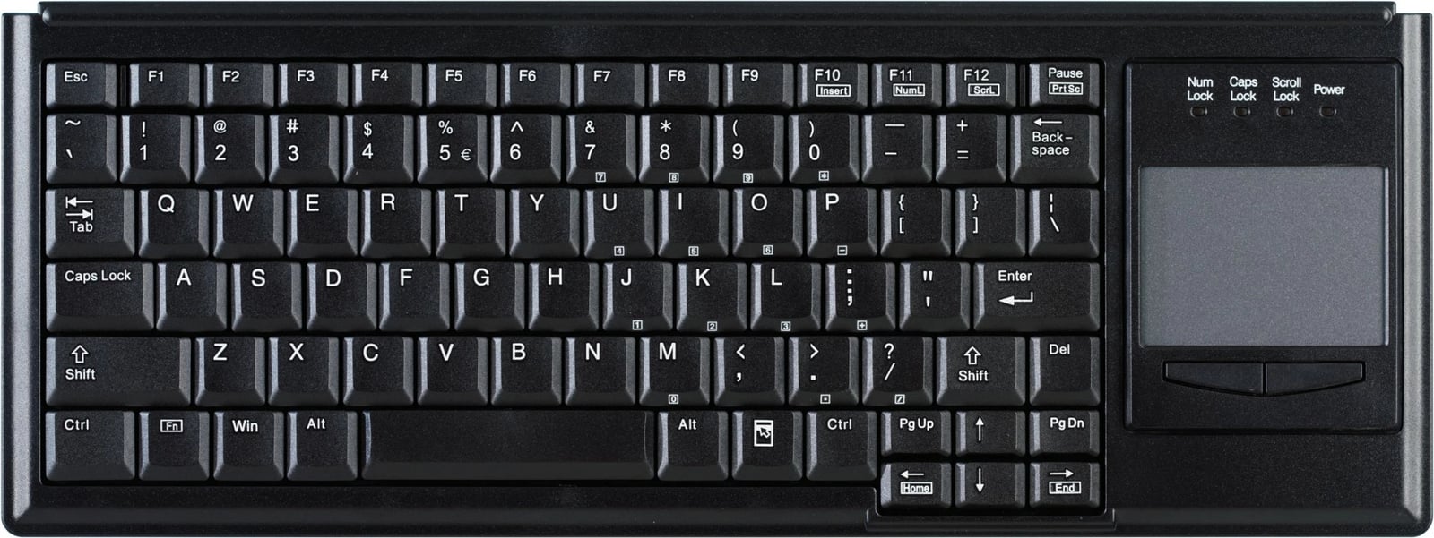 Tastierë Cherry ACTIVE KEY Industry 4.0, mini, me touchpad, USB, e zezë