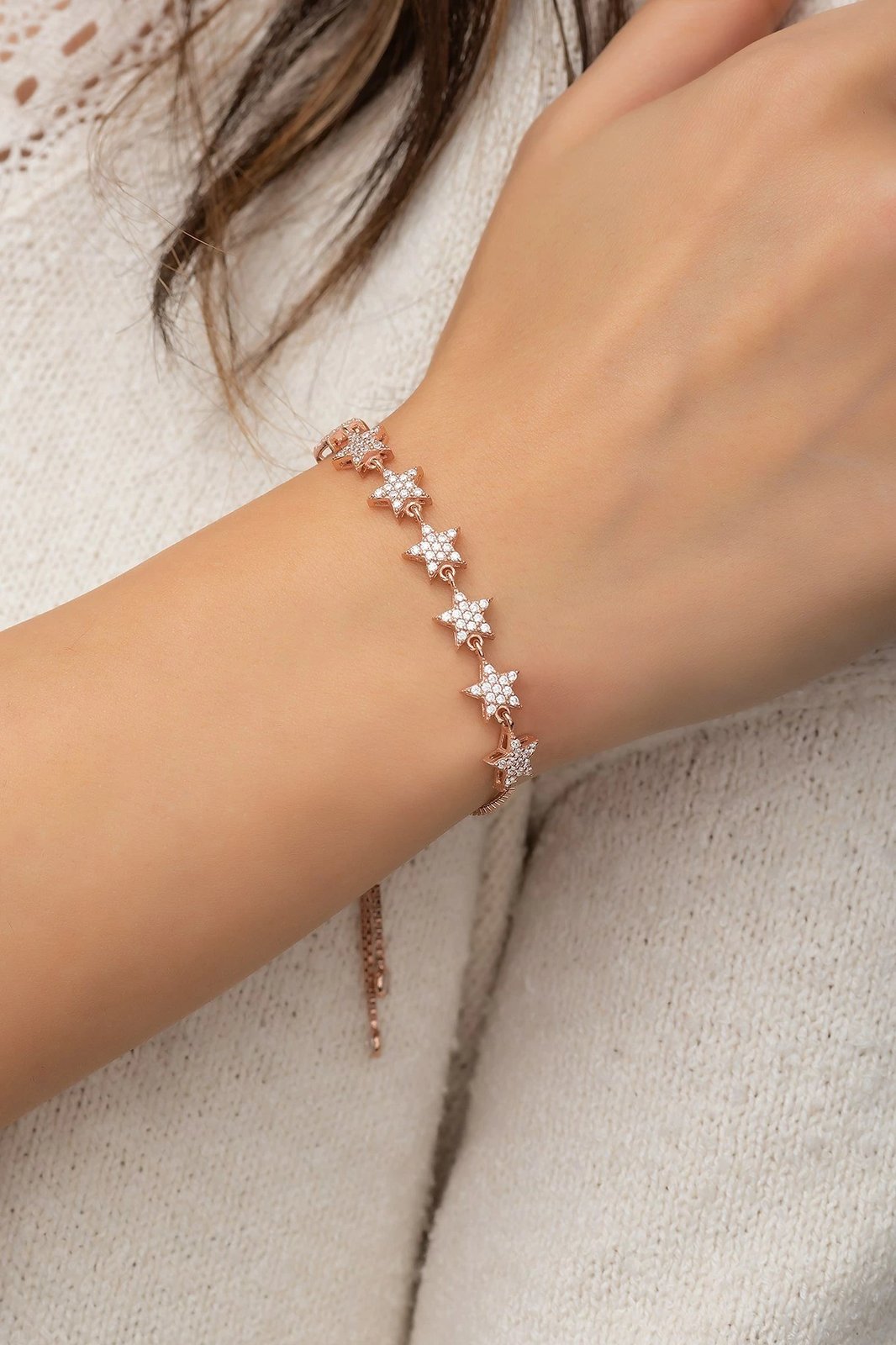 Byzylyk argjendi Jumeon, ngjyrë rozë e bardhë, TRDYL423