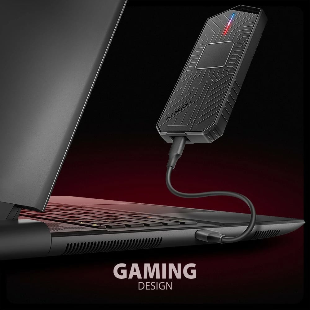 Kasë e jashtme AXAGON EEM2-GAM për SSD M.2 NVMe/SATA, USB-C 3.2 Gen 2, e zezë