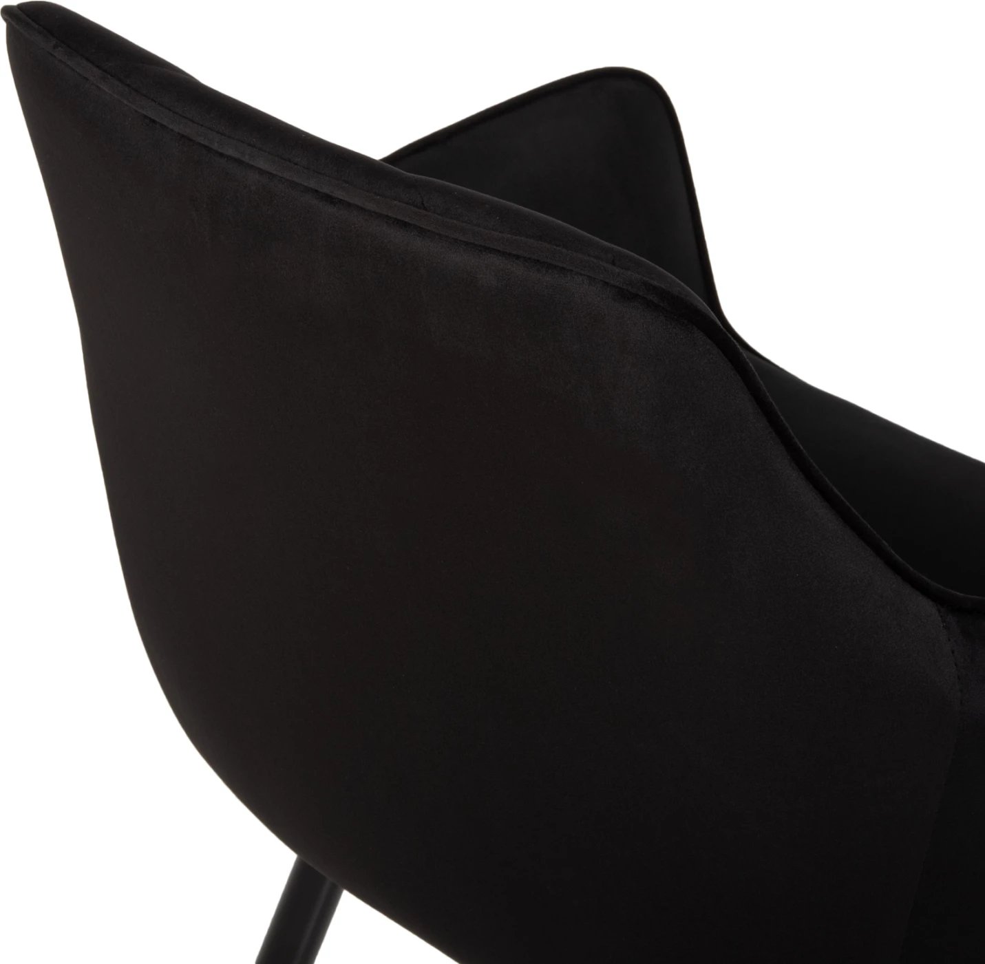 Karrige Latrell, kadife e zezë, këmbë metali të zeza, 55x57x84H cm., set prej 2 copë