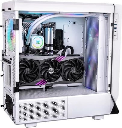 Kasë ftohje me ujë Thermaltake TH420 ARGB Snow, 3x140mm, bllok bakri, e bardhë