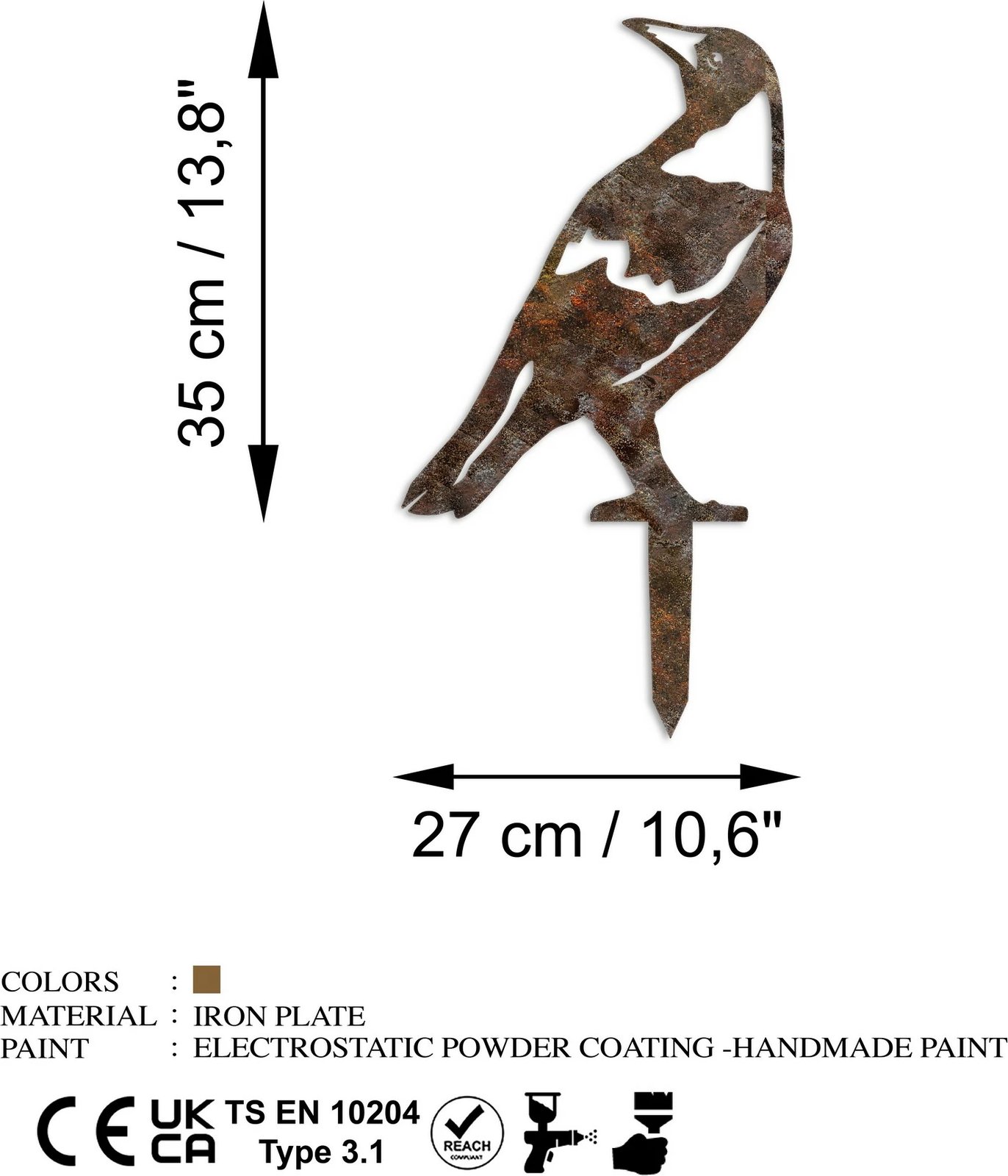 Objekt dekorativ për kopsht, dizajn Aberto, zog, A 01