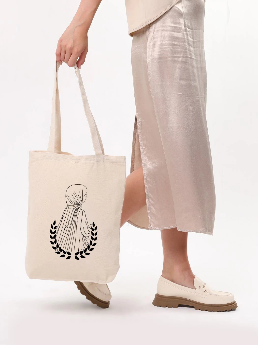 Çantë tote Zoozie Bags, krem, 35x40x8cm