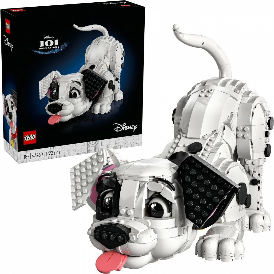 Set LEGO Disney 101 Dalmatianët 43269, 1722 pjesë, 22 cm, i bardhë/zi