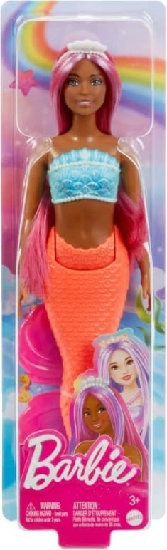 Kukull Barbie Mermaid Mattel HRR04, portokalli