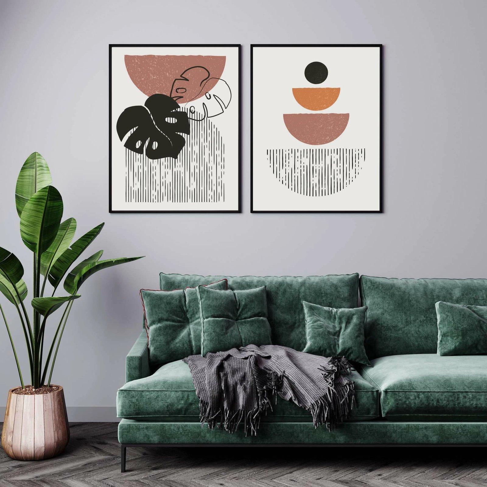 Pikturë dekorative me kornizë MDF (2 copë), Wallity, Mp2-00107, 21x30 cm