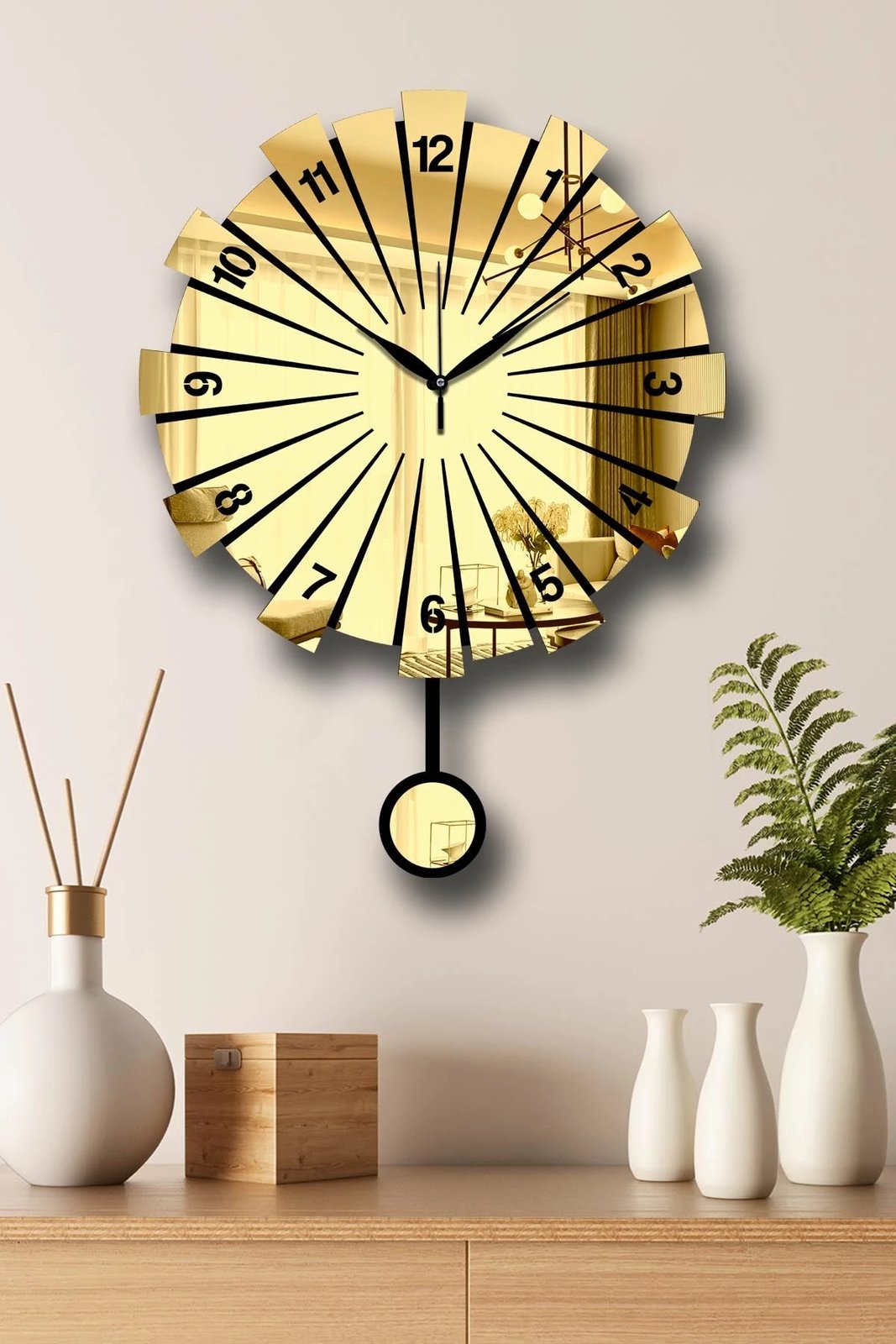 Orë muri dekorative Wallity, ngjyrë ari, Vlnt111Al