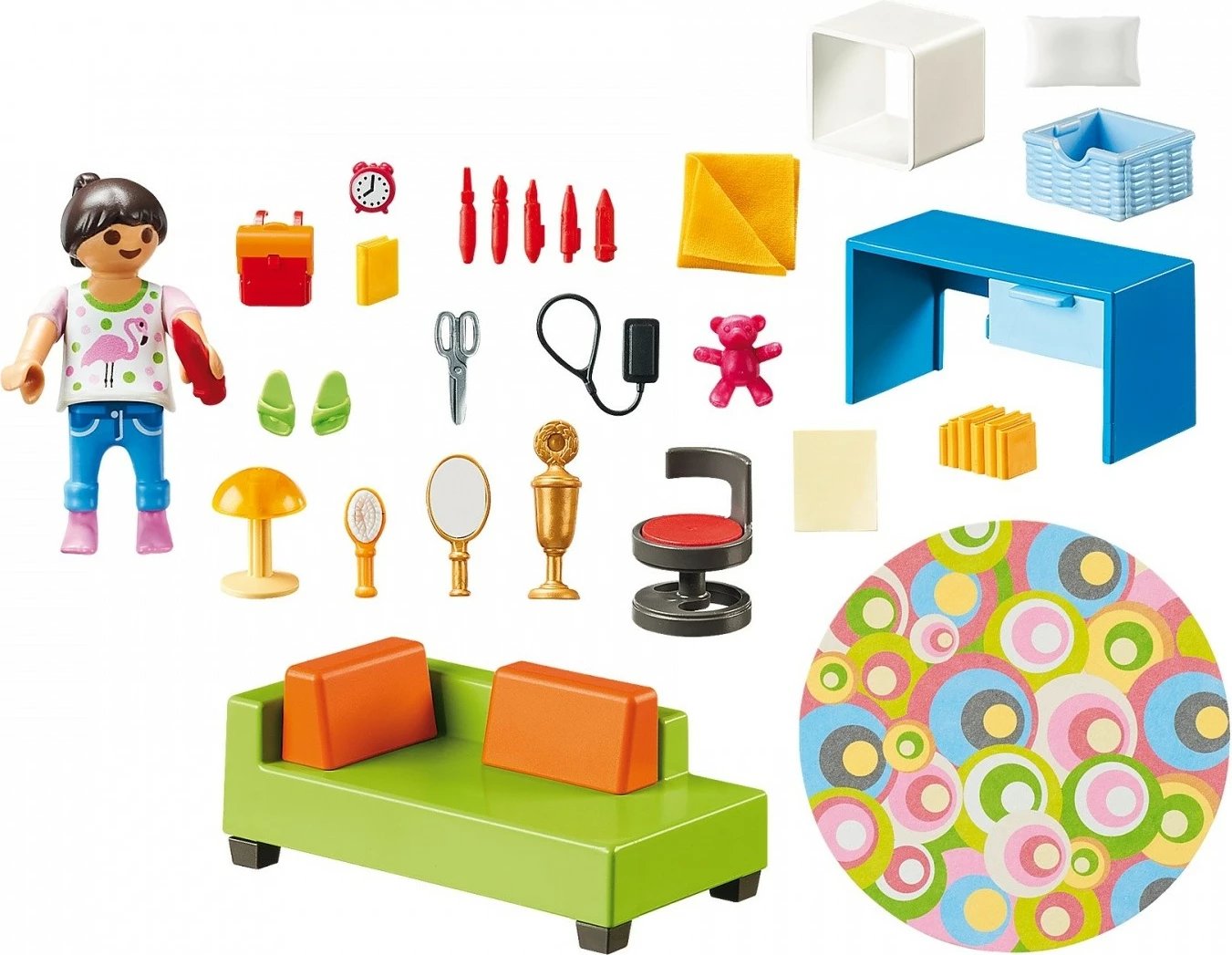 Set lodrash Playmobil Dollhouse 70209 Teenager's Room, 43 pjesë