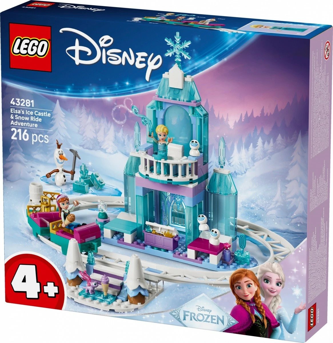 Set LEGO Disney Frozen 43281 Elsa Ice Castle & Snowy Ride, 216 pjesë, mosha 4+