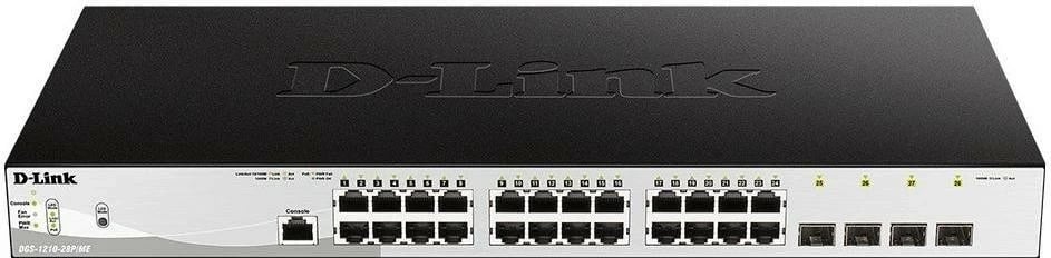 Switch D-link DGS-1210-28P/ME/E, 24 porte PoE, 4 SFP, për rack 19 inch