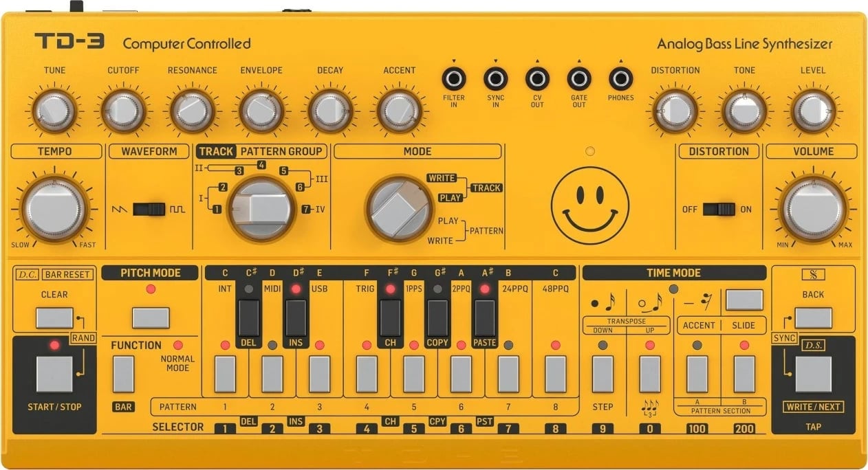 Sintetizator bas analog Behringer TD-3-AM, Verdhë