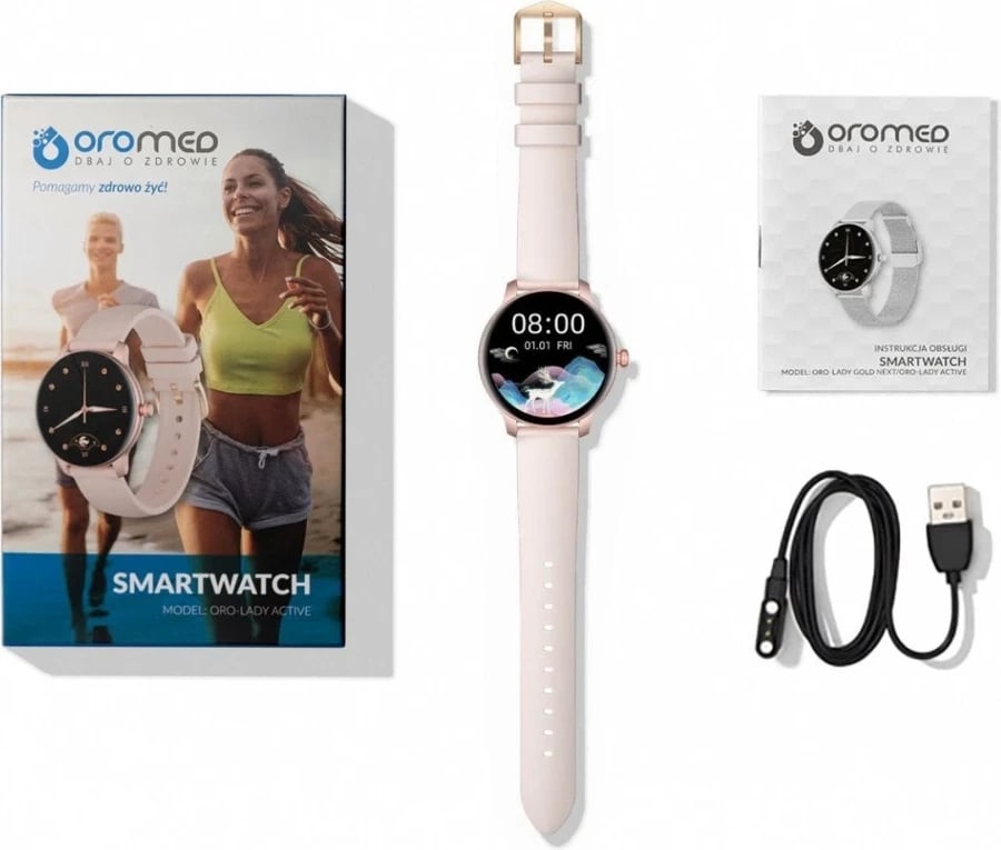 SmartWatch OROMED GOLD LADY ACTIVE PINK (IP68 waterproof)