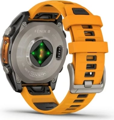 Smartwatch Garmin fenix 8, 47 mm, 32 GB, AMOLED, GPS, rrip portokalli