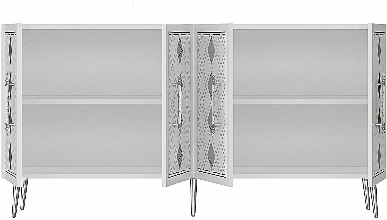 Konsol Skye Decor, Dome KB150, e bardhë, argjend