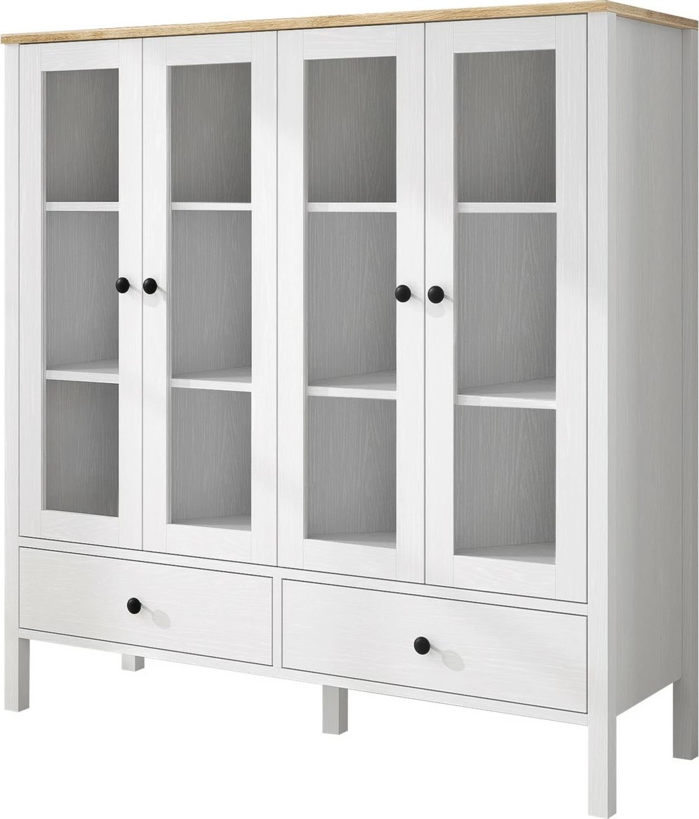 Raft librash Hanah Home, FRN-20071, ngjyrë druri dhe e bardhë