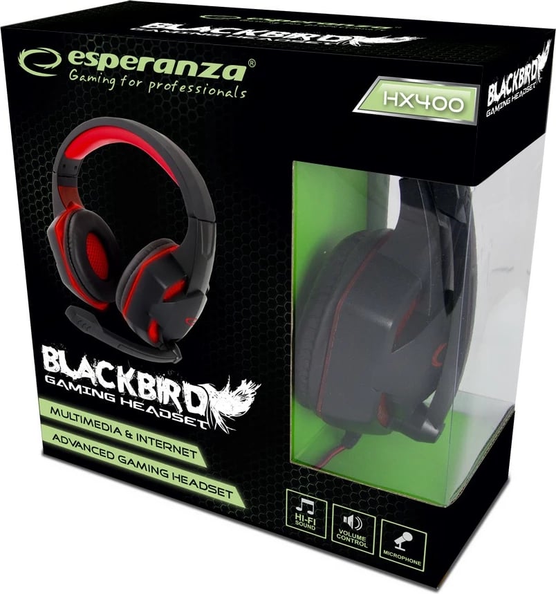 Kufje gaming Esperanza EGH400 me mikrofon, të zeza