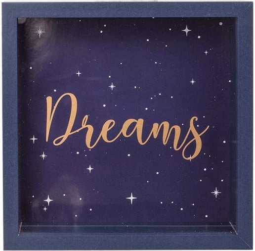 Kursimorë OUT OF THE BLUE me kornizë druri "Dreams", 20x20x5cm, Blu