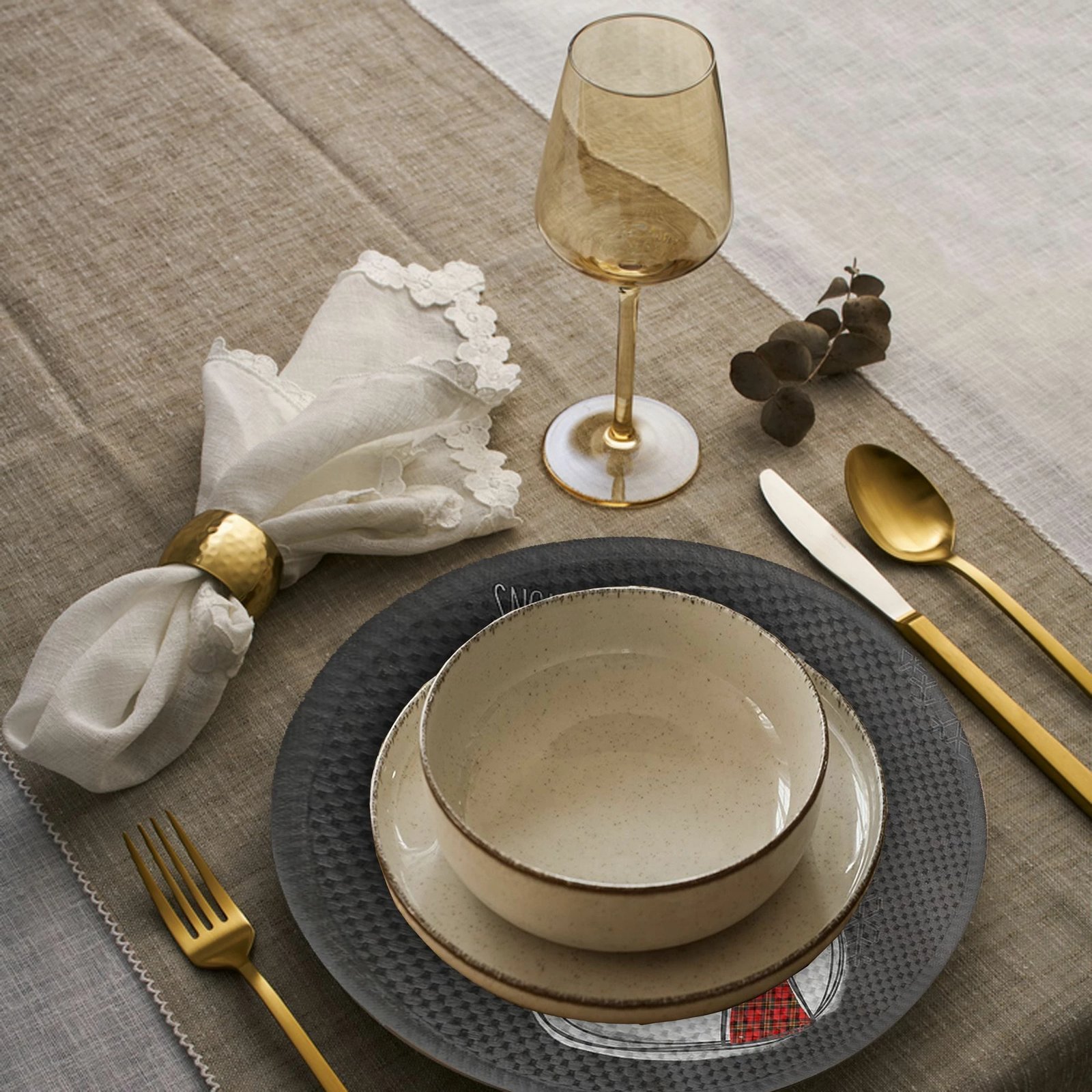 Set 4 nënshtrues tavoline Hermia Concept, shumëngjyrësh, 37cm, 4294Supla