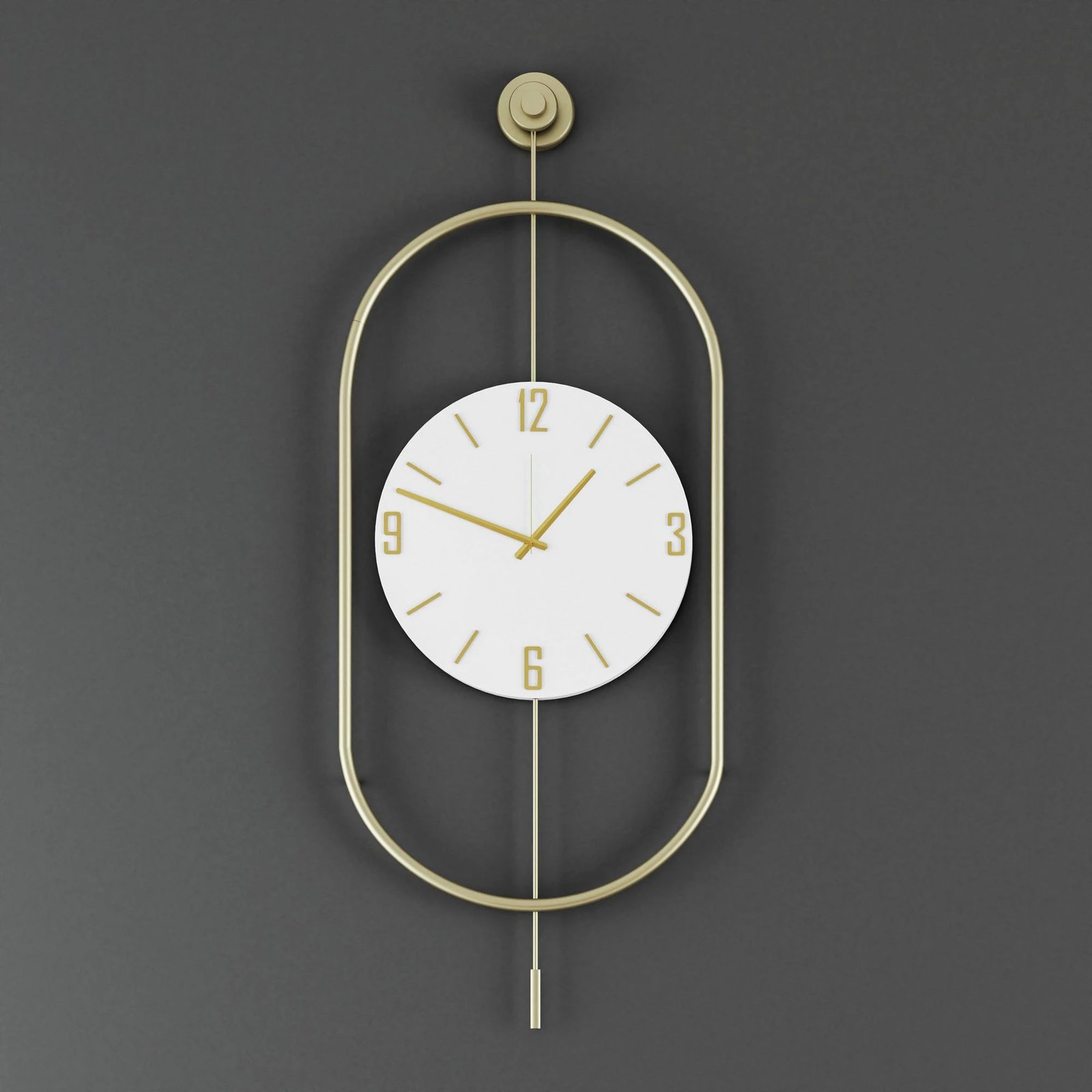 Orë muri dekorative metalike Wallity, Mclock-00113, ngjyrë ari