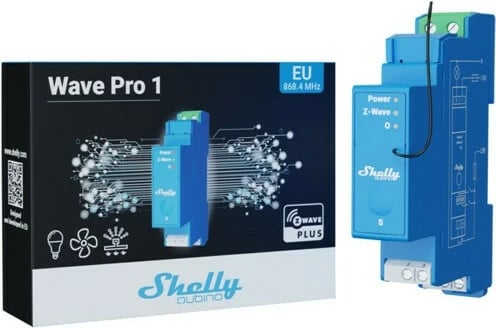 Rele solid Shelly Qubino Wave Pro 1, 25 mW, 1 kanal, Blu Rele solid Shelly Qubino Wave Pro 1, 25 mW, 1 kanal, Blu