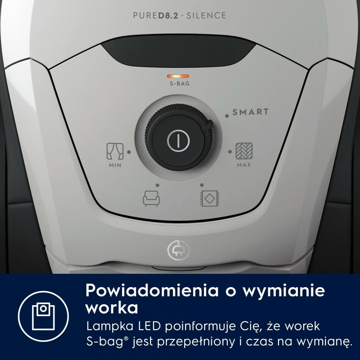 Fshesë me korrent me qese, Electrolux Pure D8 PD82-4MG SILENCE, 600W, 3.5L, HEPA, rreze 12 m, 57 dB, gri, me aksesorë