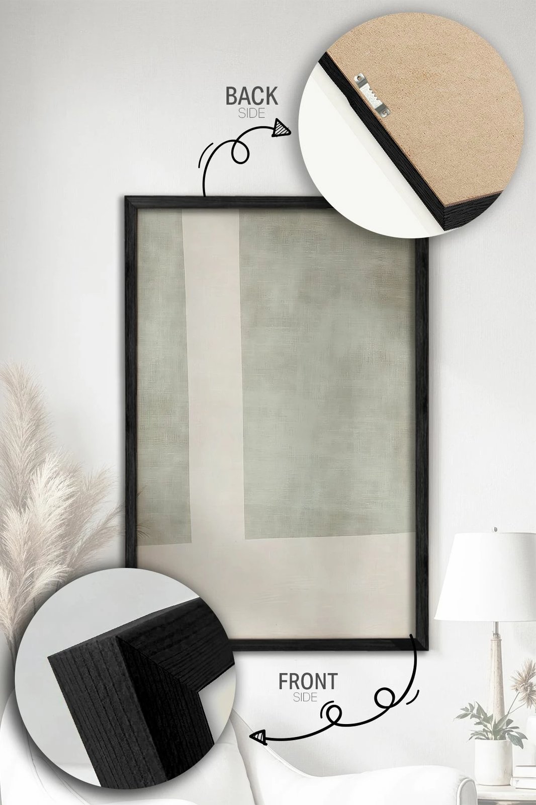 Pikturë dekorative me kornizë (2 copë), Wallity, Ersy2Lımodel29-Sıyah