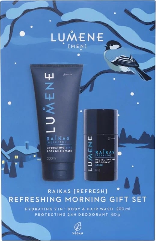 Set për meshkuj Lumene Men Raikas Refreshing Morning (xhel dushi 2n1 200ml + deodorant stick 60g)