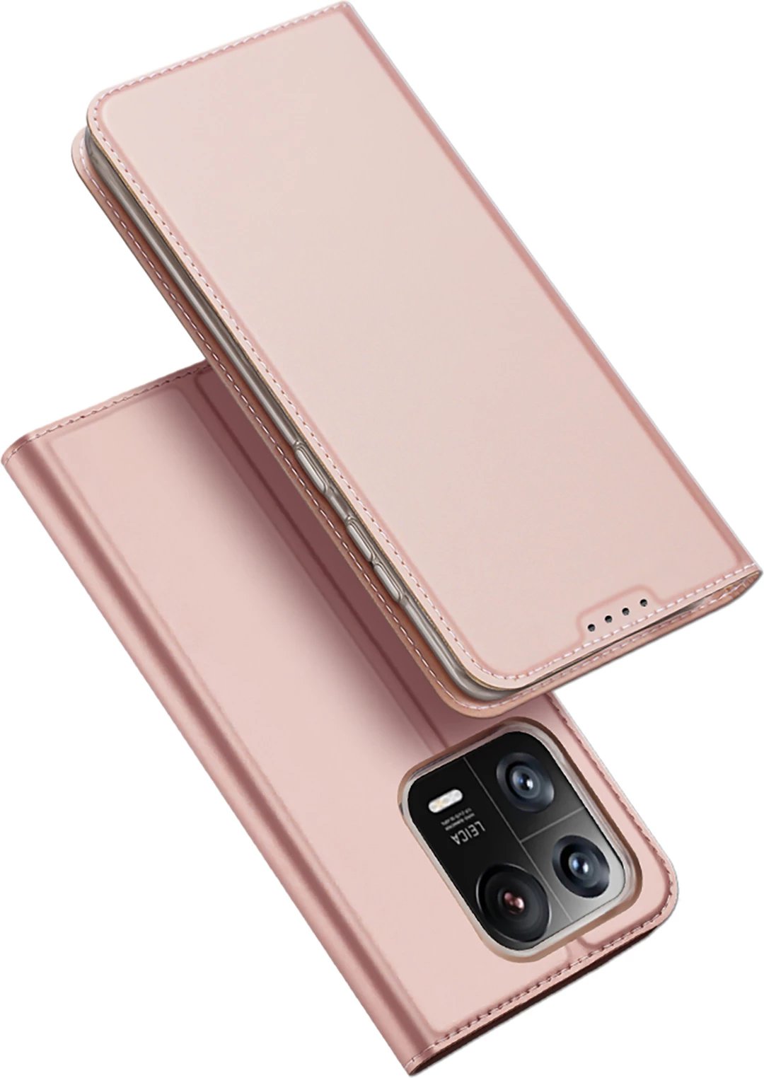 Mbështjellës Dux Ducis Skin Pro për Xiaomi 13 Pro, me kapak, xhep për kartelë, rozë