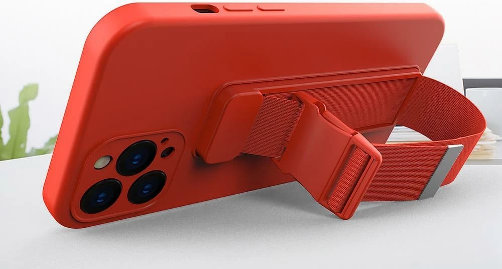 Mbështjellës Hurtel Rope Case për Xiaomi Redmi Note 11 Pro, silikon, me rrip, Kuq