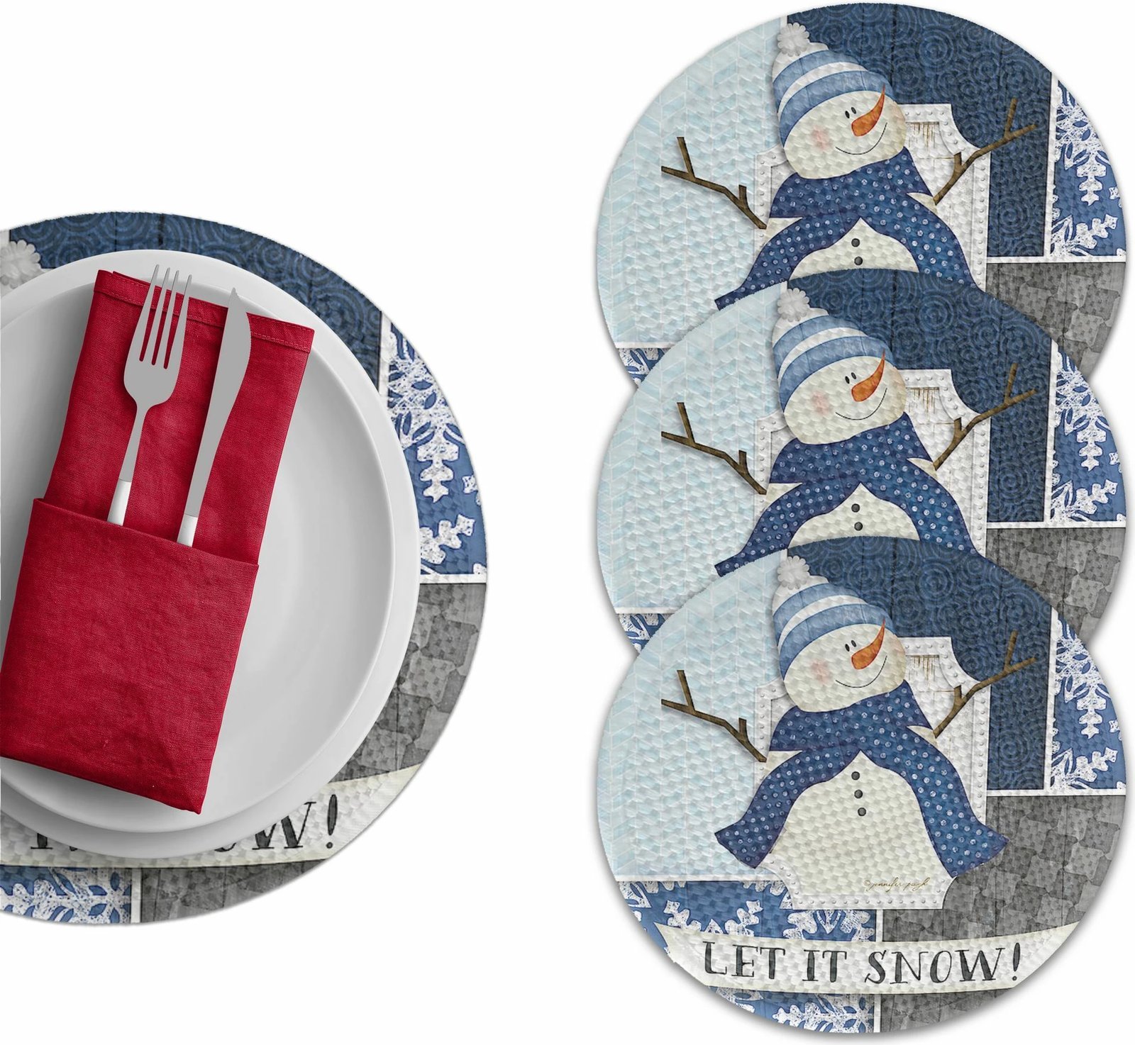 Set 4 copë mbulesa tavoline Hermia Concept, shumëngjyrëshe, 37cm