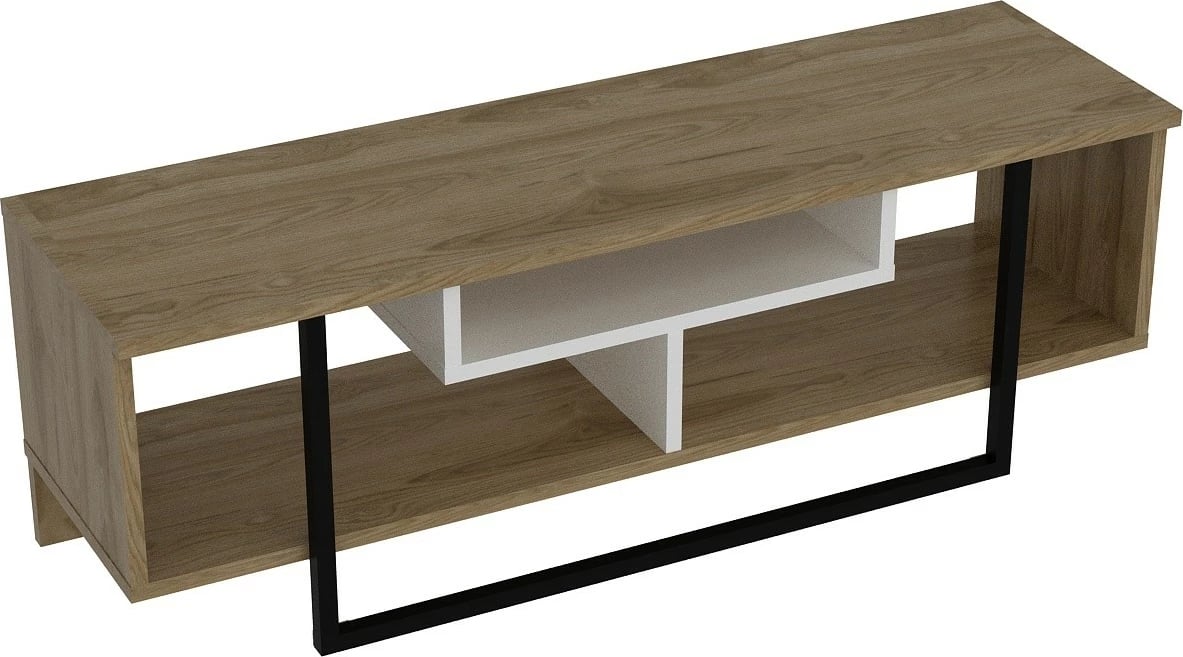 Komodë TV Hanah Home, Asal (120), ngjyrë lis, e bardhë, e zezë