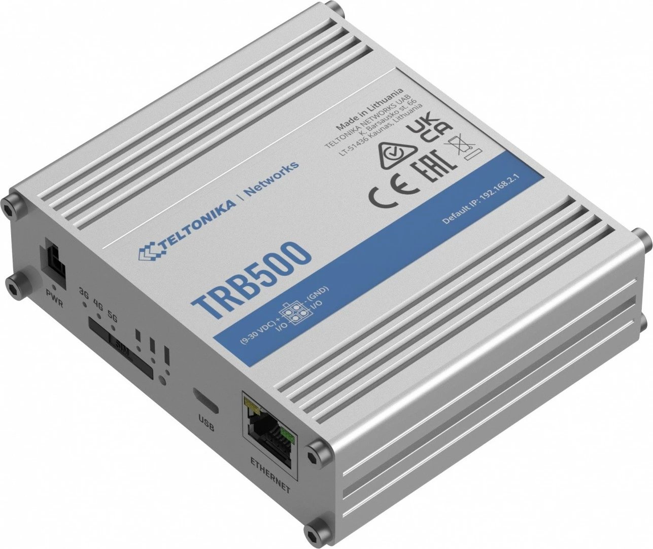 Gateway 5G/LTE Teltonika TRB500, portë Gigabit Ethernet, 4 antena, Alumini