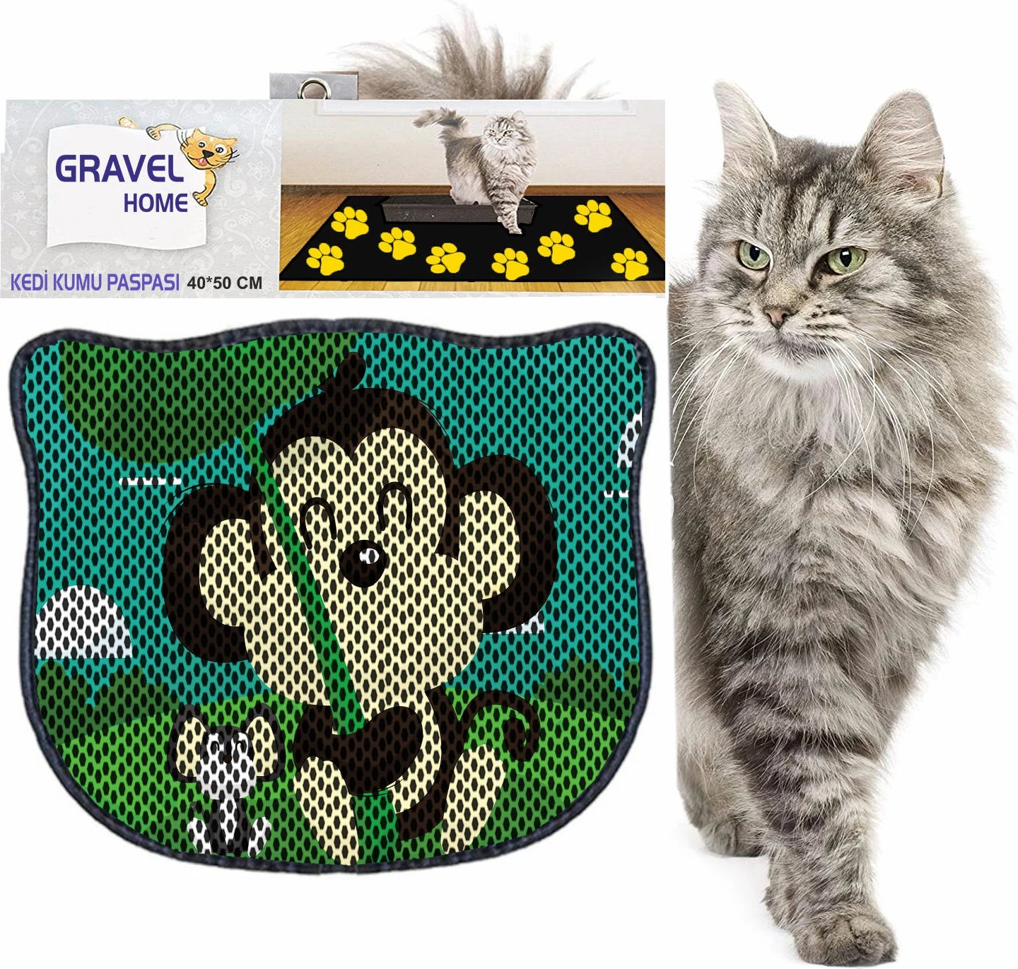 Tapet për rërë mace, shumëngjyrësh, Paws & Whiskers, Kdkafa0090, 40x50cm